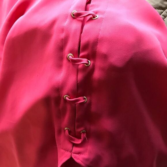 Chicos size 3 = XL Red button down top blouse laces on sides long sleeve - Picture 4 of 4